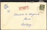 Fr. IX, 70 Øre, grøn. Anbefalet brev sendt fra KØBENHAVN til LAURBJERG til Fru Elisabeth de Neergaard, 