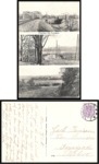Postkort afsendt fra Langå den 2. August 1922. Frimærket er 15 øres mærke med Chr. X (AFA 70), udstedt førstegang den 15. Nov. 1913. Postkortet som viser Broerne over Gudenåen, Åbro og udsigt over Østergaard, kan sagtens være af noget ældre dato end 1922