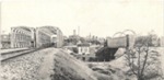 Gitterbroerne som blev taget i brug i 1908 og saboteret i 1943. Billedet er taget fra postkortet som viser Partier fra Langå og omegn.