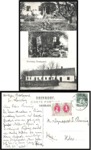 Postkort fra Houlbjerg Præstegaard. Afsendt den 21.12. 1912 fra Laurbjerg. Modtager er Sognepræst Thorning i Hobro. Postkortet er frankeret med 5 øres Bølgelinietype i Bogtryk (AFA 64). Bemærk også julemærket fra 1912 (det første julemærke udkom i 1904).