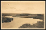 Postkort stemplet RANDERS den 30-08-1915, sendt til Sverige. Motivet er angiveligt taget fra Amtmand Hoppes Bro. I baggrunden over Gudenåen anes Løjstrup Hovedgaard