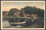 Koloreret postkort som er ubrugt angiveligt fra 1910 - 1920. Partiet er taget af Løjstrup Hovedgaard fra Langå siden.
