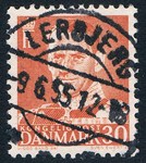 Kong Frederik IX på frimærke stemplet den 9.6.1955. Netop dette frimærke er trykt i det største opælg nogen sinde i Dansk Posthistorie(1.356.000 stk), og derfor ingen sjældenhed. Men det er stemplet til gengæld.